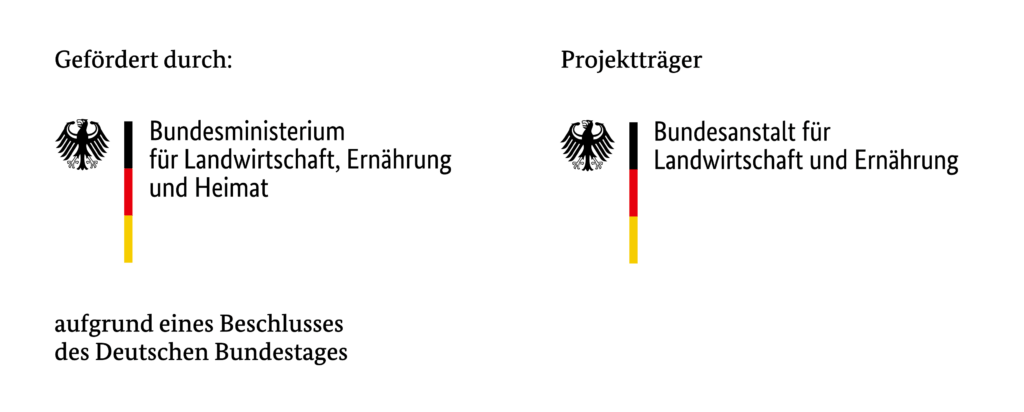 Förderlogo des BMLEH mit Projektträger BLE